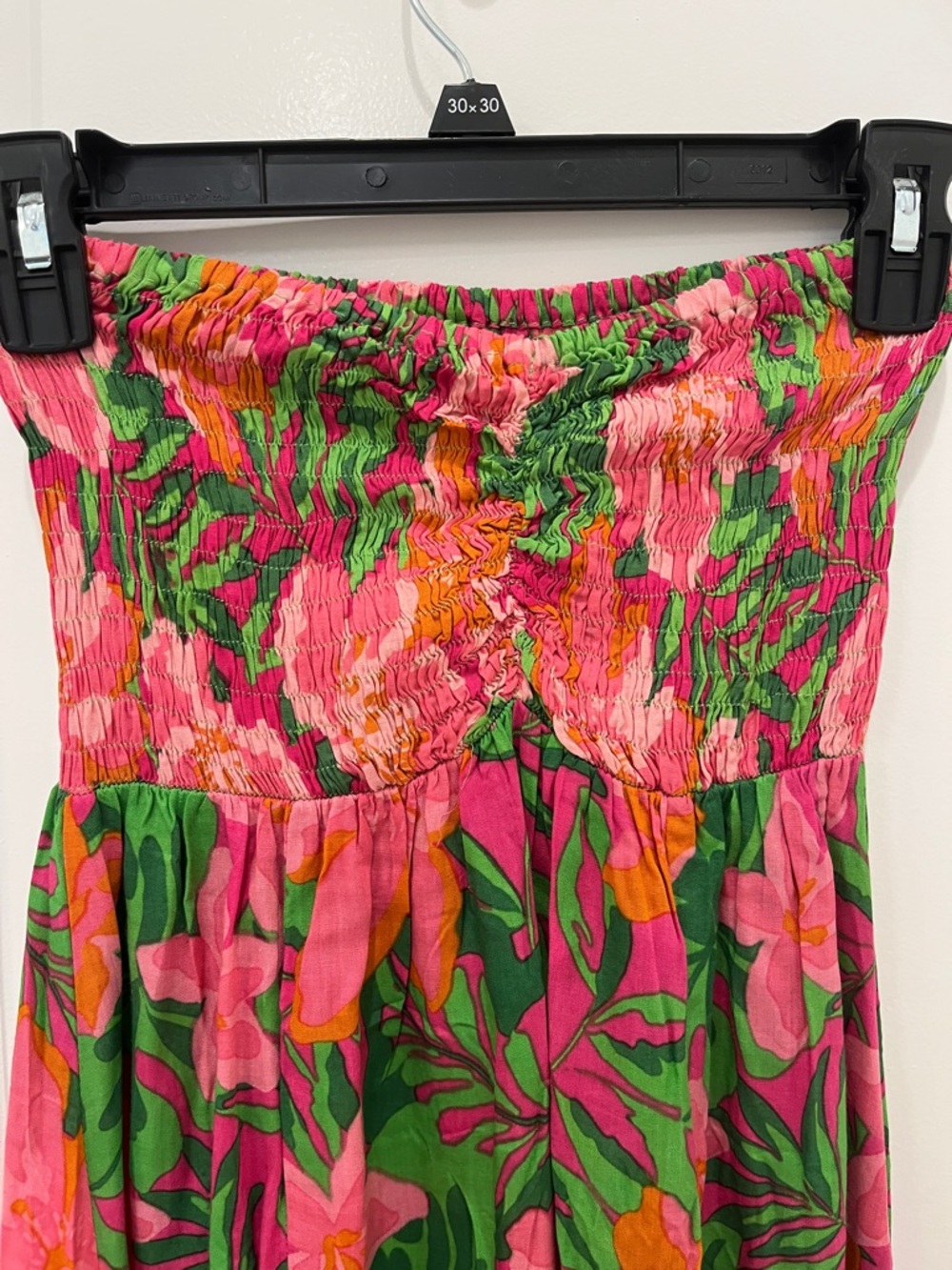 Tropical Floral Strapless Maxi Dress in Pink & Green-Tiare Hawaii-NWT - Picture 5 of 11